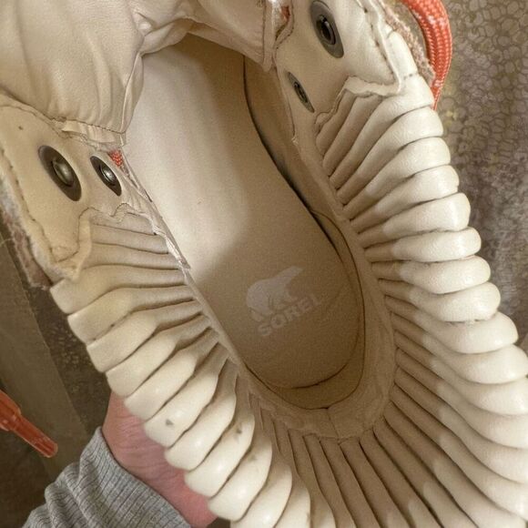 Sorel Brex Cozy Lace Up Boots White Cream Pink Size 7 Winter Boot NEW with Tags - Picture 8 of 11